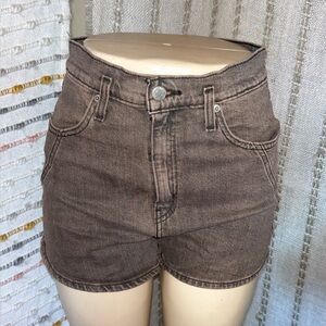 High-Waisted Brown Denim Jean Shorts